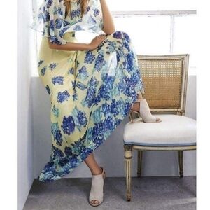 BCBGMaxAzria Yellow and Blue Floral Maxi Dress Make An Offer!!!
